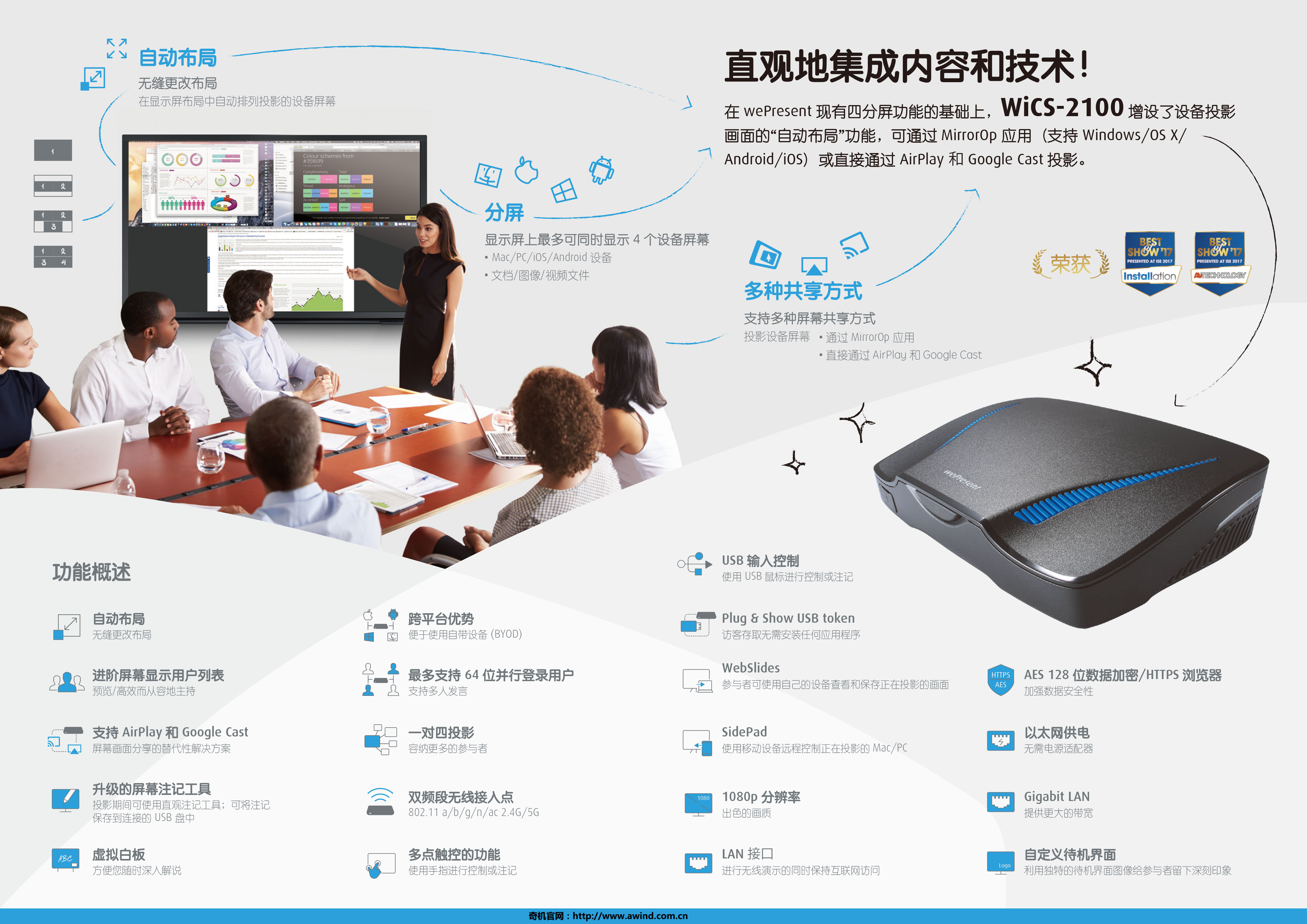 wePresent,Awind,MirrorOp,一鍵投影 wePresent,Awind,MirrorOp,一鍵投影