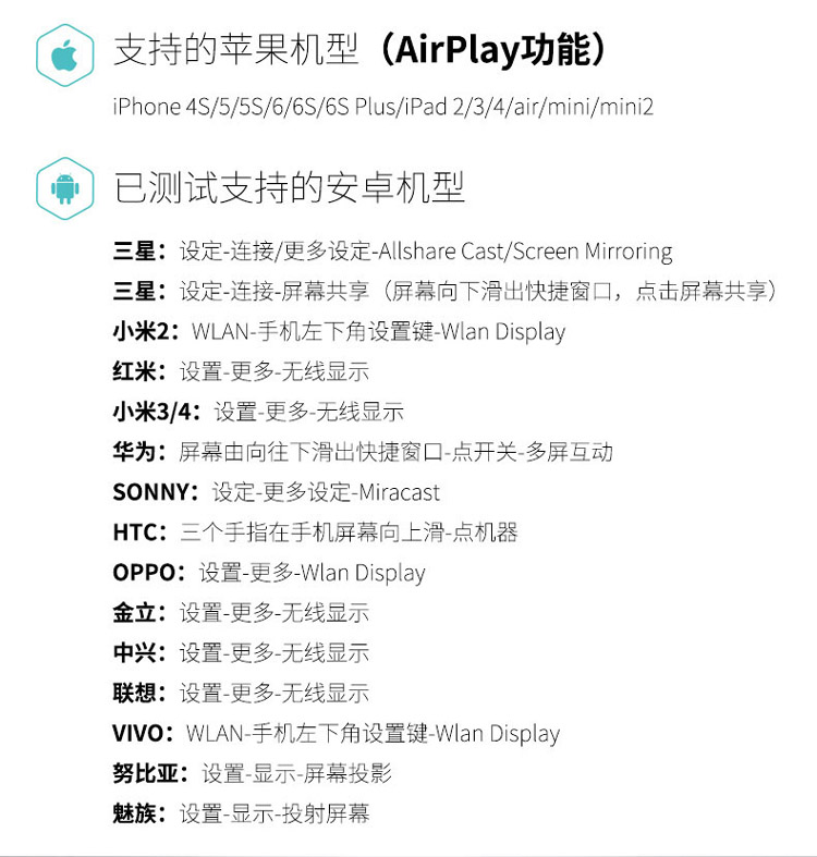 無線同屏器的使用方法